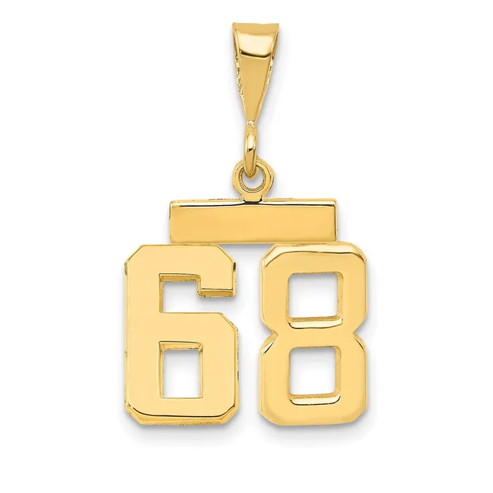 Charm Necklaces Goldia 14k Yellow Gold Small Polished Number 68 Charm