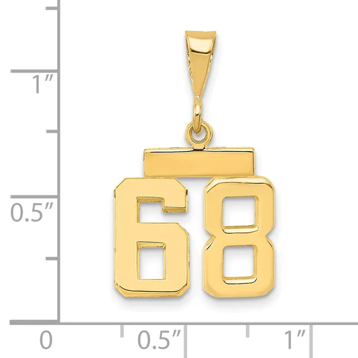 Charm Necklaces Goldia 14k Yellow Gold Small Polished Number 68 Charm
