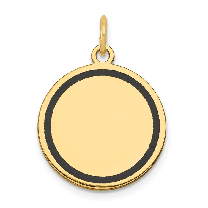 Charm Necklaces Goldia 14k Yellow Gold wEnamel 027 Gauge Circular Engravable Disc Charm Charm Necklaces Goldia 14k Yellow Gold wEnamel 027 Gauge Circular Engravable Disc Charm