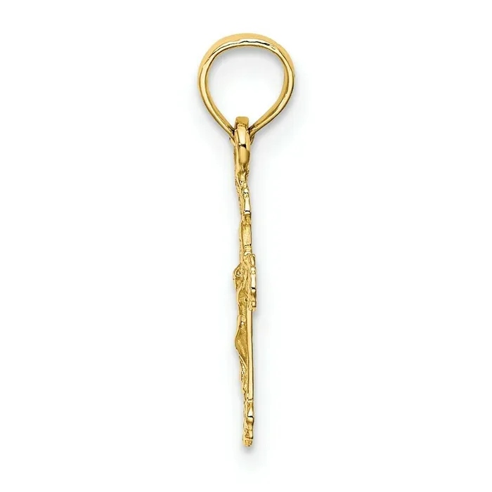 Charm Necklaces Goldiacom 14K MINI CRUCIFIX With FANCY TIPS Charm