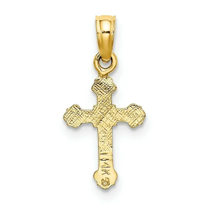 Charm Necklaces Goldiacom 14K MINI CRUCIFIX With FANCY TIPS Charm