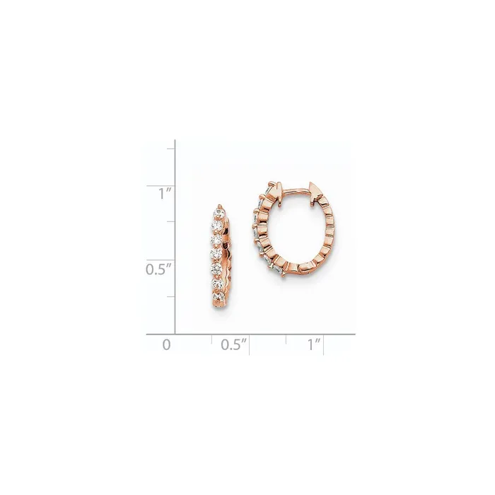 Earrings 14k Rose Gold A Real Diamond Hinged Hoop Earrings Goldia