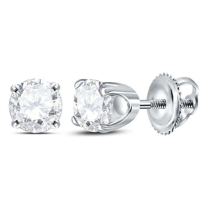 Earrings 14k White Gold Round Diamond Supreme Solitaire Earrings 58 Cttw Certified gndatlanta Earrings 14k White Gold Round Diamond Supreme Solitaire Earrings 58 Cttw Certified gndatlanta