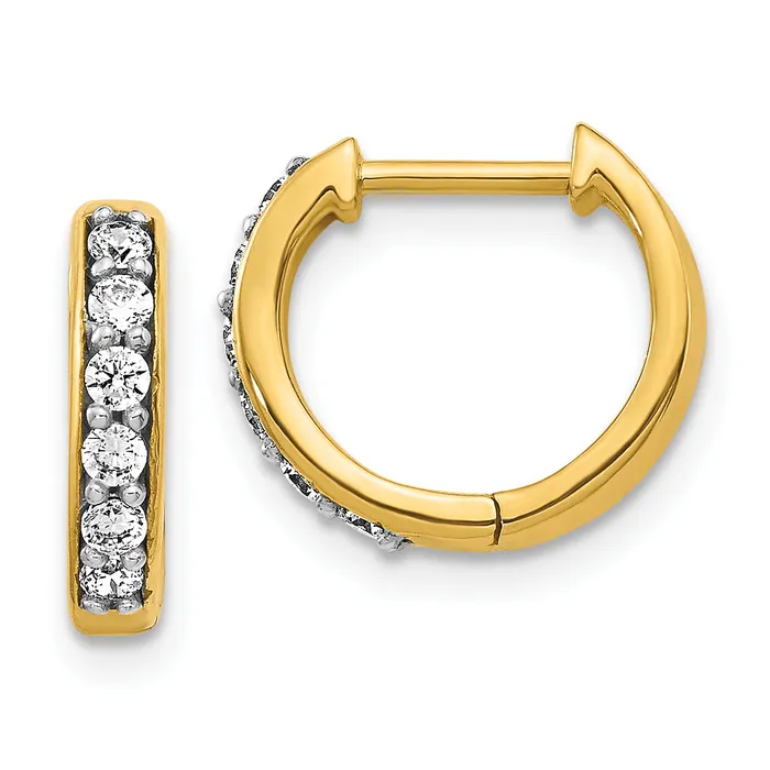 Earrings 14k Yellow Gold 14 Ct Lab Grown Diamond VSSI G Hinged Hoop Earrings Goldia Earrings 14k Yellow Gold 14 Ct Lab Grown Diamond VSSI G Hinged Hoop Earrings Goldia
