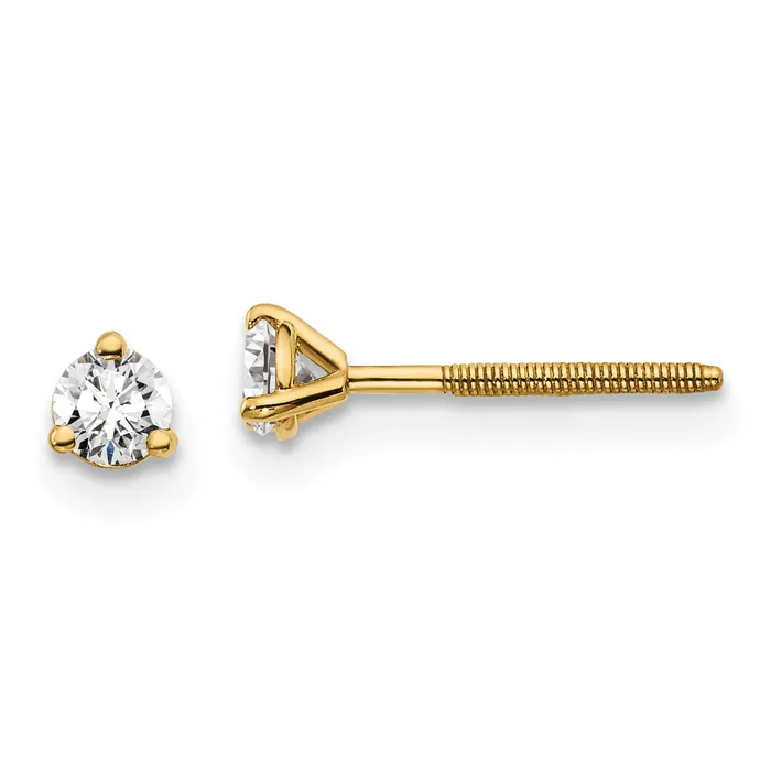 Earrings 14k Yellow Gold 15 ctw Lab Grown Diamond VSSI G Round 3 Prong Heavy Wt Screwback Stud Earrings Goldia Earrings 14k Yellow Gold 15 ctw Lab Grown Diamond VSSI G Round 3 Prong Heavy Wt Screwback Stud Earrings Goldia