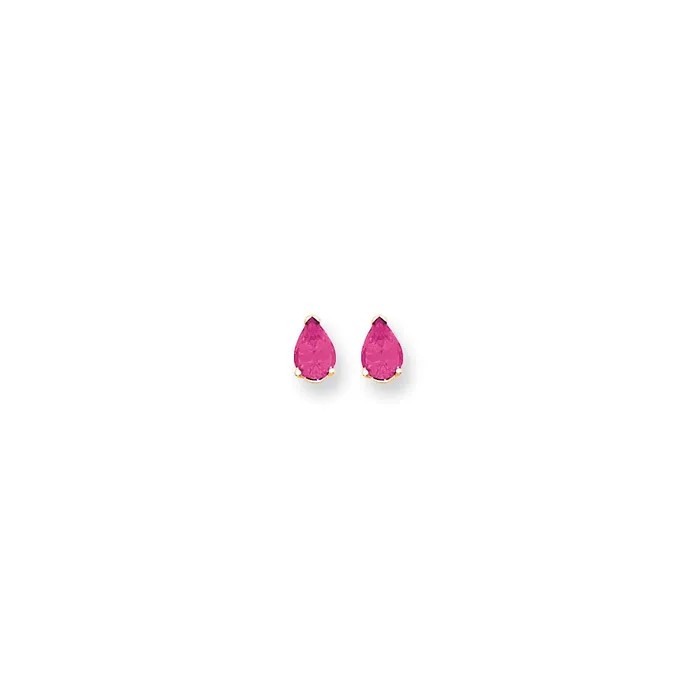 Earrings 14k Yellow Gold 7x5mm Pear Pink Sapphire Earrings Goldia