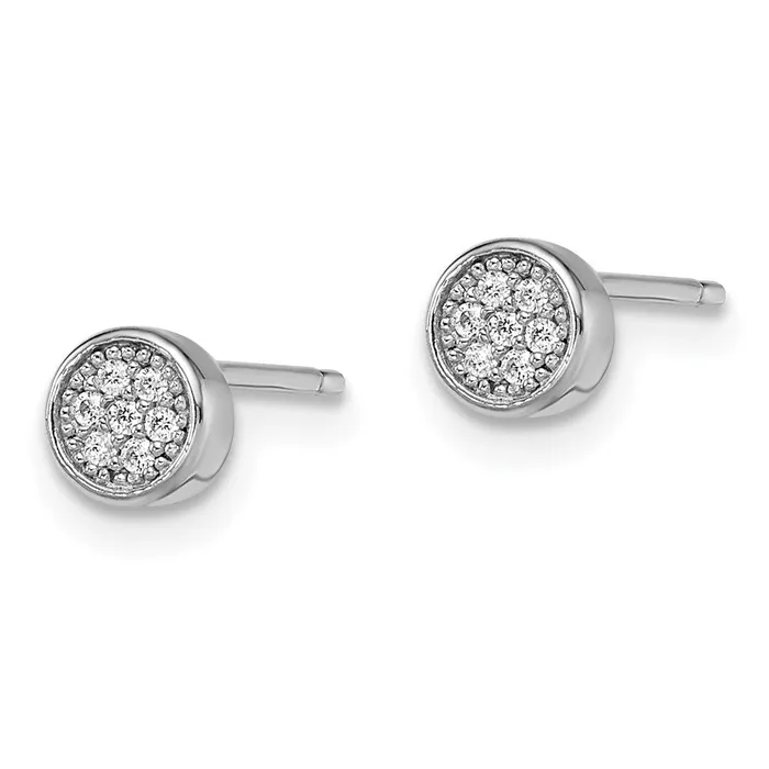 Earrings Brilliant Embers Sterling Silver Rhodiumplated 14 Stone Micro Pav CZ Polished Post Earrings Goldia