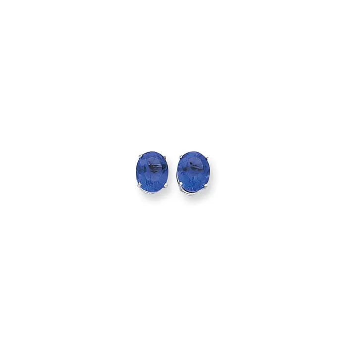 Earrings Goldia 14k White Gold 10x8mm Oval Tsavorite Earrings