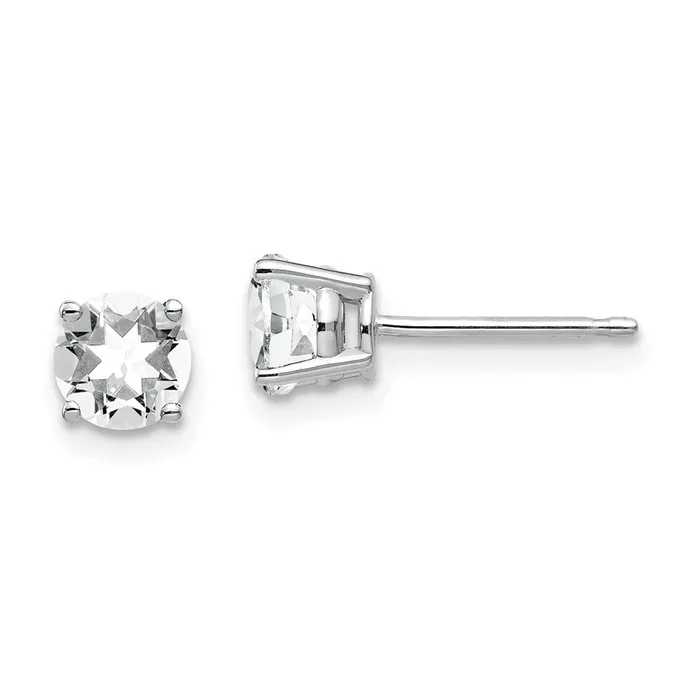 Earrings Goldia 14k White Gold 5mm Cubic Zirconia Earrings