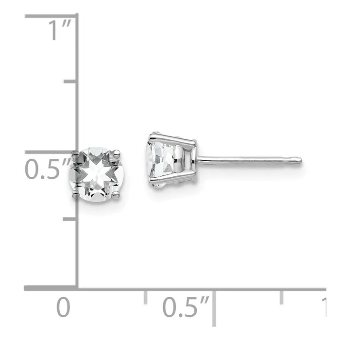 Earrings Goldia 14k White Gold 5mm Cubic Zirconia Earrings