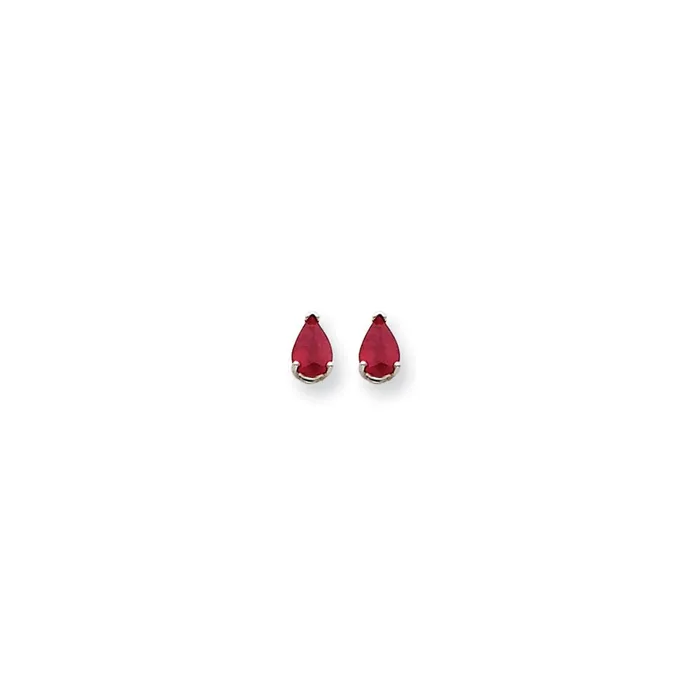 Earrings Goldia 14k White Gold 7x5mm Pear Ruby Earrings