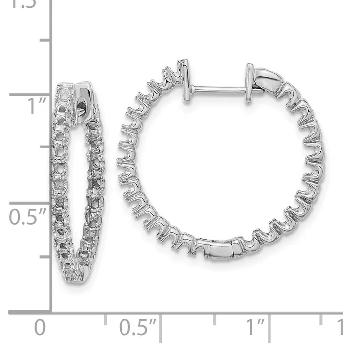 Earrings Goldia 14k White Gold A Real Diamond Hinged Hoop Earrings