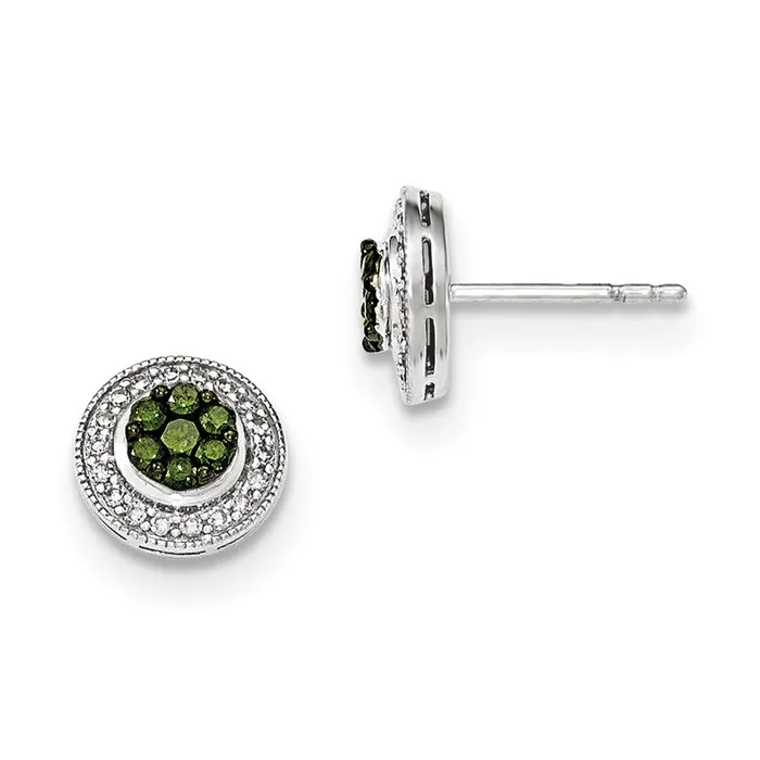Earrings Goldia 14K White Gold Green u0026 White Real Diamond Post Earring Earrings Goldia 14K White Gold Green u0026 White Real Diamond Post Earring