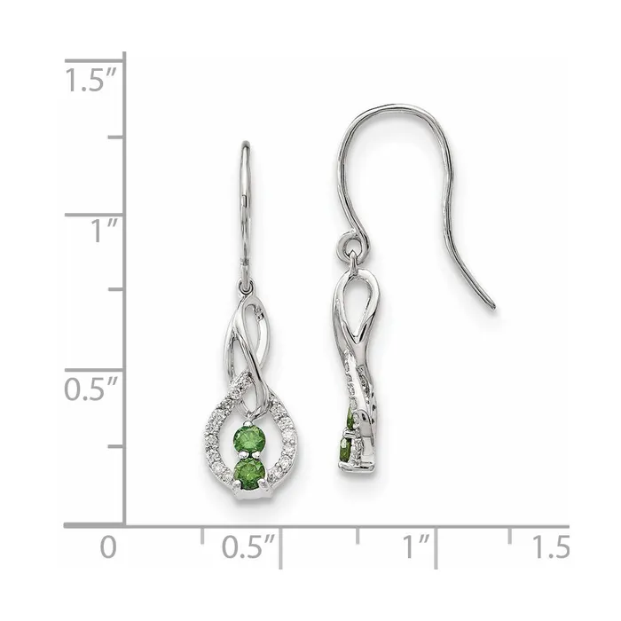 Earrings Goldia 14k White Gold GreenWhite Real Diamond Earrings