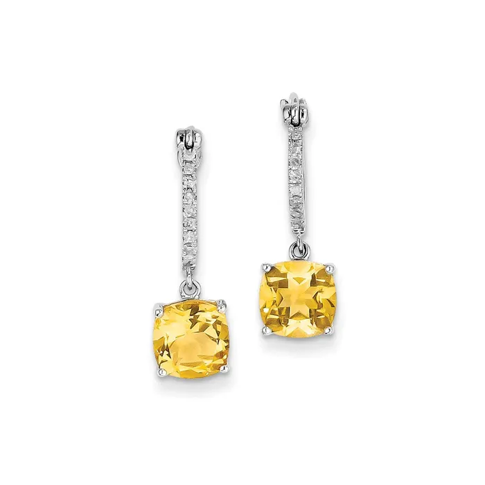 Earrings Goldia 14k White Gold Real Diamond u0026 Citrine Dangle Hinged Hoop Earrings Earrings Goldia 14k White Gold Real Diamond u0026 Citrine Dangle Hinged Hoop Earrings