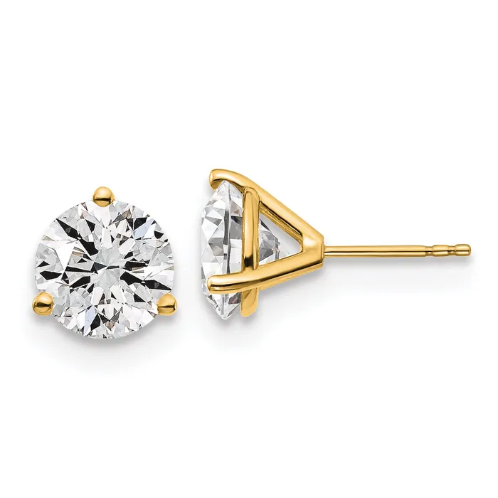 Earrings Goldia 14k Yellow Gold 5 ctw Lab Grown Diamond VSSI G Round 3 Prong Heavy Wt Stud Earrings Earrings Goldia 14k Yellow Gold 5 ctw Lab Grown Diamond VSSI G Round 3 Prong Heavy Wt Stud Earrings
