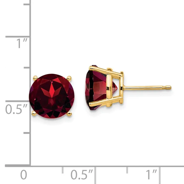 Earrings Goldia 14k Yellow Gold 9mm Garnet Post Earrings
