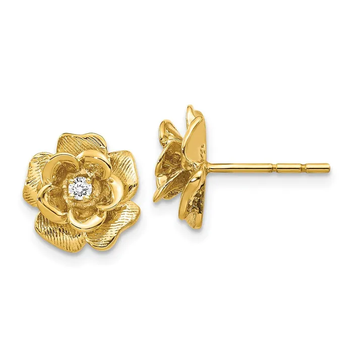 Earrings Goldia 14k Yellow Gold VS Real Diamond Post Earrings