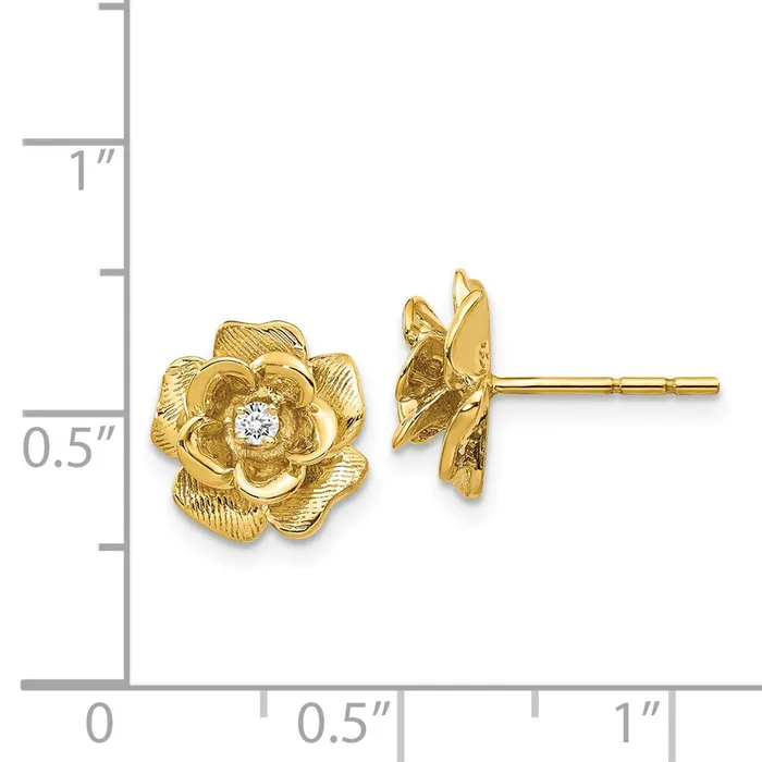 Earrings Goldia 14k Yellow Gold VS Real Diamond Post Earrings