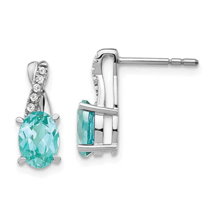 Earrings Goldia Pure Serenity 14k White Gold 120 Ct Lab Grown Diamond VSSI G and Lab Created Paraiba Post Earrings Earrings Goldia Pure Serenity 14k White Gold 120 Ct Lab Grown Diamond VSSI G and Lab Created Paraiba Post Earrings