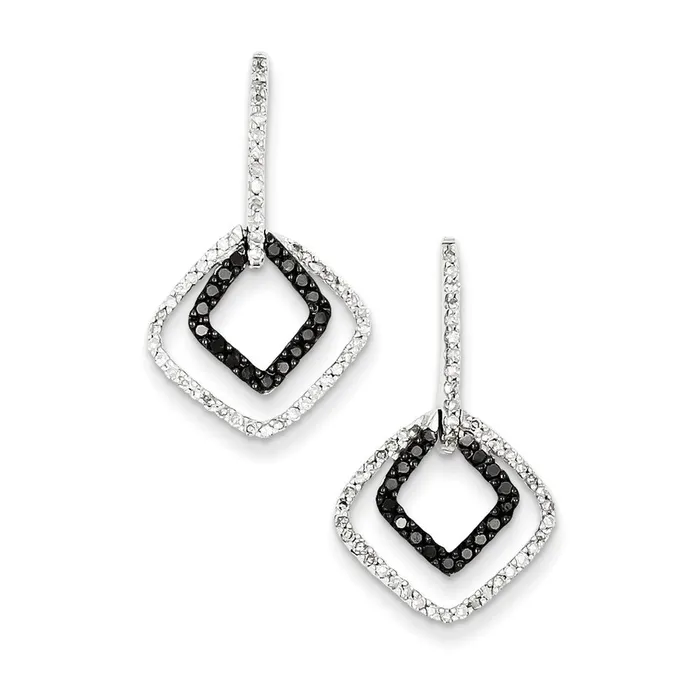 Earrings Goldia Sterling Silver Black Diamond u0026 Diamond Shape Post Earrings Earrings Goldia Sterling Silver Black Diamond u0026 Diamond Shape Post Earrings
