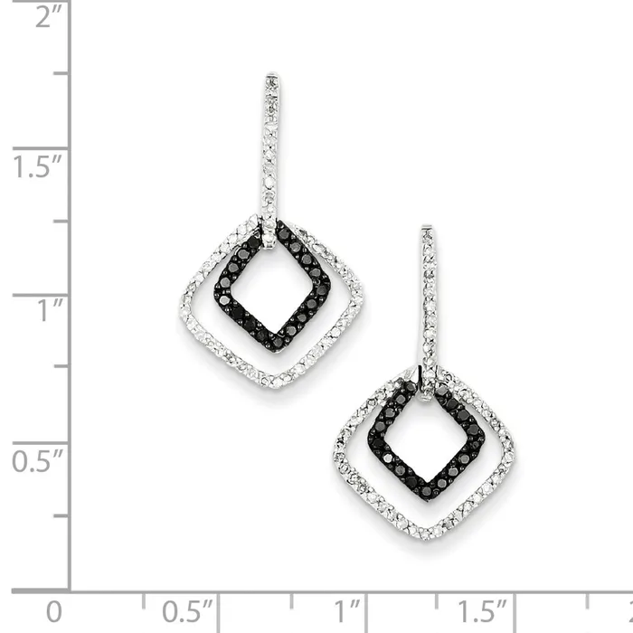 Earrings Goldia Sterling Silver Black Diamond u0026 Diamond Shape Post Earrings