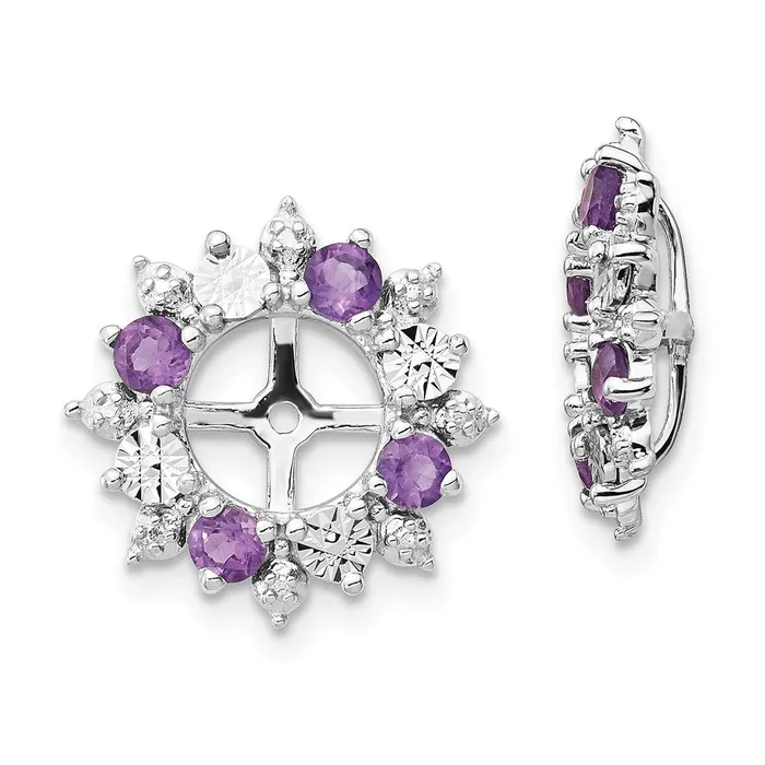 Earrings Goldia Sterling Silver Rhodium Amethyst Earring Jacket