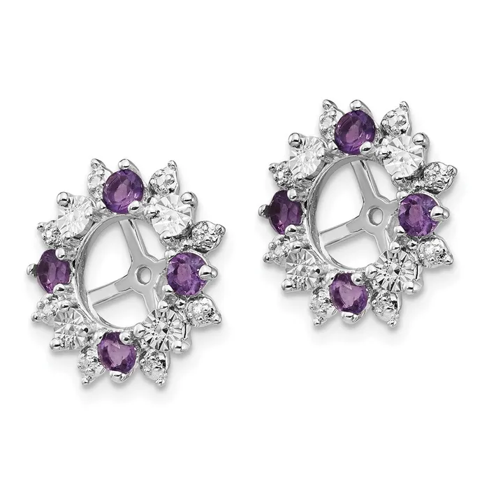 Earrings Goldia Sterling Silver Rhodium Amethyst Earring Jacket
