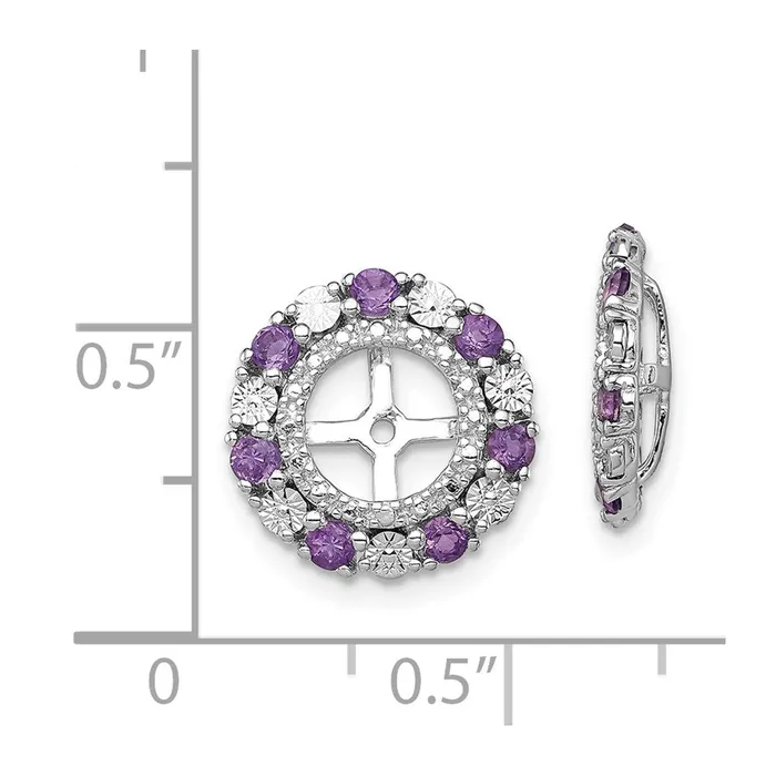 Earrings Goldia Sterling Silver Rhodium Amethyst Earring Jacket