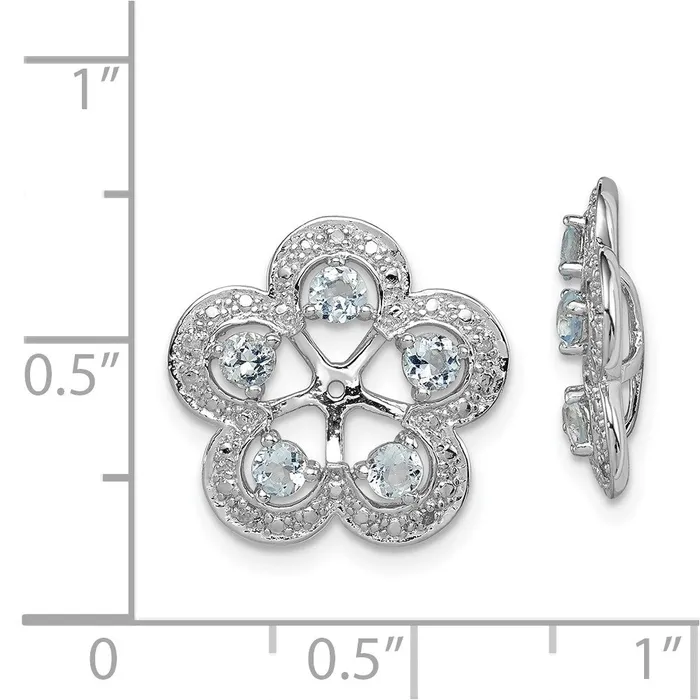Earrings Goldia Sterling Silver Rhodium Diamond u0026 Aquamarine Earring Jacket