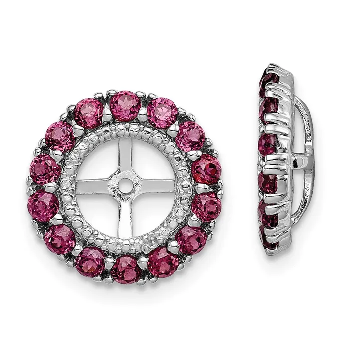 Earrings Goldia Sterling Silver Rhodium Diamond u0026 Rhodolite Garnet Earring Jacket Earrings Goldia Sterling Silver Rhodium Diamond u0026 Rhodolite Garnet Earring Jacket