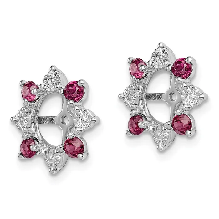 Earrings Goldia Sterling Silver Rhodium Diamond u0026 Rhodolite Garnet Earring Jacket