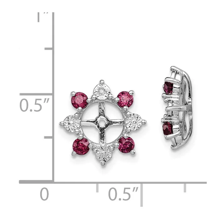 Earrings Goldia Sterling Silver Rhodium Diamond u0026 Rhodolite Garnet Earring Jacket
