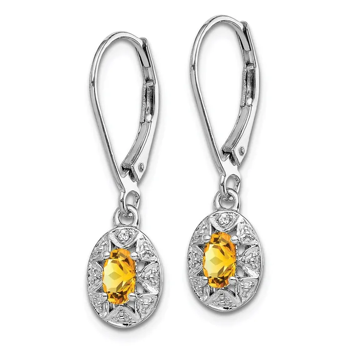 Earrings Goldia Sterling Silver Rhodiumplated Diamond u0026 Citrine Earrings