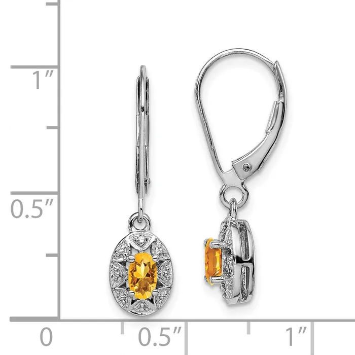Earrings Goldia Sterling Silver Rhodiumplated Diamond u0026 Citrine Earrings