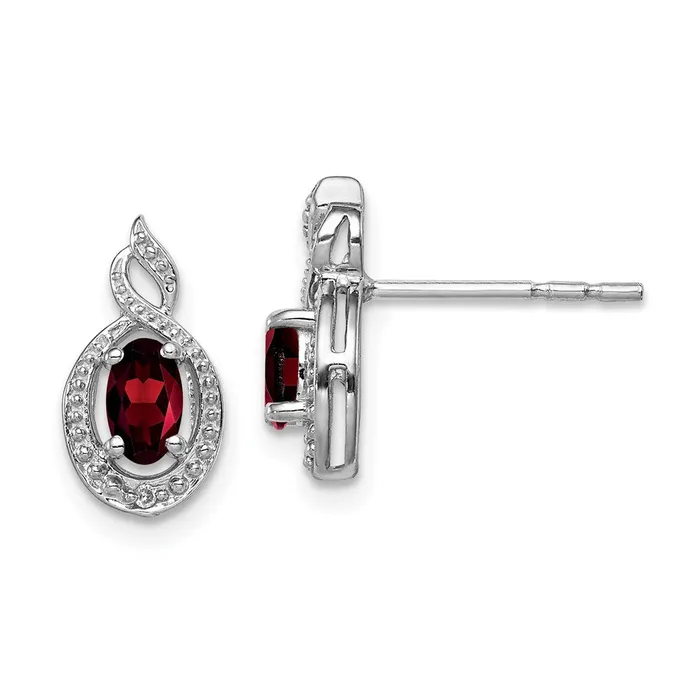Earrings Goldia Sterling Silver Rhodiumplated Garnet u0026 Diamond Earrings Earrings Goldia Sterling Silver Rhodiumplated Garnet u0026 Diamond Earrings