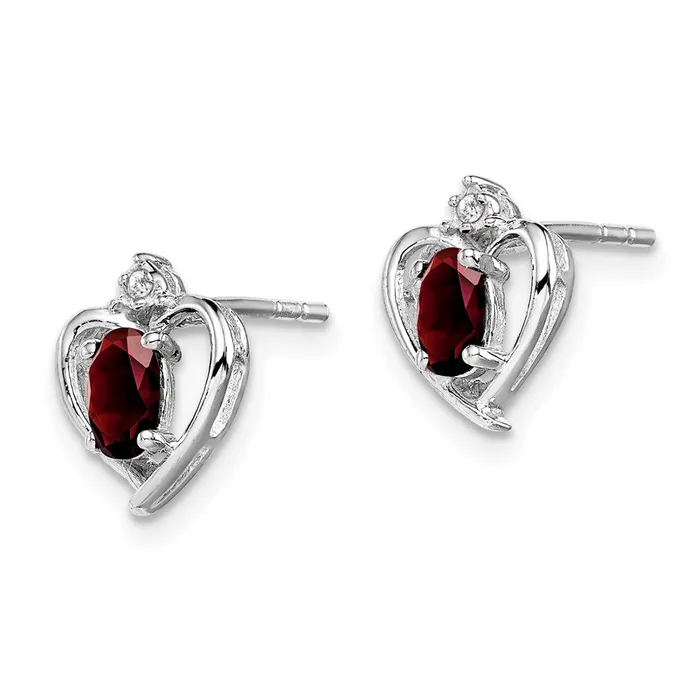 Earrings Goldia Sterling Silver Rhodiumplated Garnet u0026 Diamond Earrings
