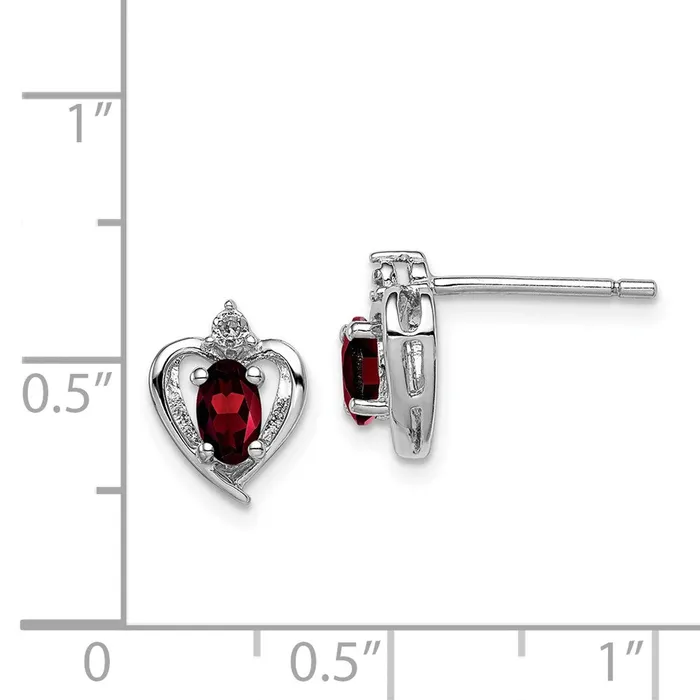 Earrings Goldia Sterling Silver Rhodiumplated Garnet u0026 Diamond Earrings