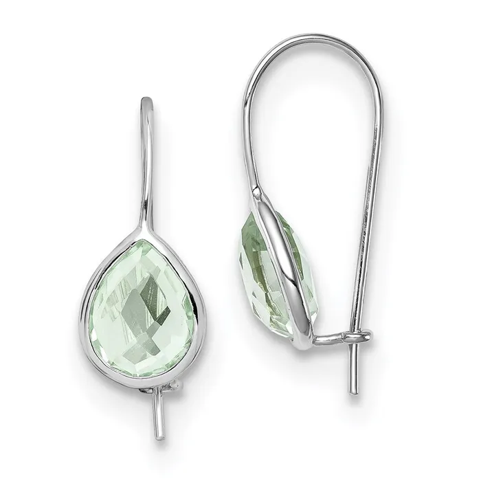 Earrings Goldia Sterling Silver Rhodium Plated Green Quartz Teardrop Earrings Earrings Goldia Sterling Silver Rhodium Plated Green Quartz Teardrop Earrings
