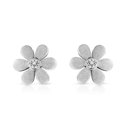 Earrings JMS always Original Haus of Brilliance Matte Finished 925 Sterling Silver Diamond Accent Flower Hoop Stud Earring IJ Color I1I2 Clarity Earrings JMS always Original Haus of Brilliance Matte Finished 925 Sterling Silver Diamond Accent Flower Hoop Stud Earring IJ Color I1I2 Clarity