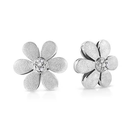 Earrings JMS always Original Haus of Brilliance Matte Finished 925 Sterling Silver Diamond Accent Flower Hoop Stud Earring IJ Color I1I2 Clarity Earrings JMS always Original Haus of Brilliance Matte Finished 925 Sterling Silver Diamond Accent Flower Hoop Stud Earring IJ Color I1I2 Clarity