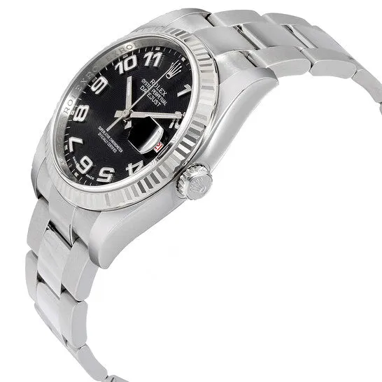 Earrings JMS always Original Rolex Datejust Black Concentric Dial Steel and 18K White Gold Mens Watch 116234BKCAO