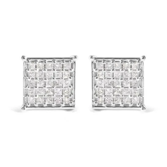 Earrings Original Haus of Brilliance 10K White Gold 34 Cttw Princess Diamond Composite Stud Earrings IJ Color I1I2 Clarity JMS always Earrings Original Haus of Brilliance 10K White Gold 34 Cttw Princess Diamond Composite Stud Earrings IJ Color I1I2 Clarity JMS always