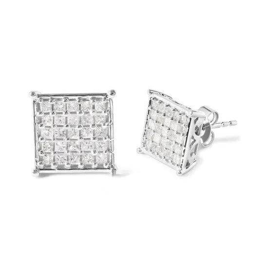 Earrings Original Haus of Brilliance 10K White Gold 34 Cttw Princess Diamond Composite Stud Earrings IJ Color I1I2 Clarity JMS always Earrings Original Haus of Brilliance 10K White Gold 34 Cttw Princess Diamond Composite Stud Earrings IJ Color I1I2 Clarity JMS always