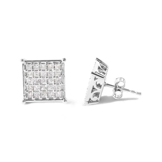 Earrings Original Haus of Brilliance 10K White Gold 34 Cttw Princess Diamond Composite Stud Earrings IJ Color I1I2 Clarity JMS always Earrings Original Haus of Brilliance 10K White Gold 34 Cttw Princess Diamond Composite Stud Earrings IJ Color I1I2 Clarity JMS always