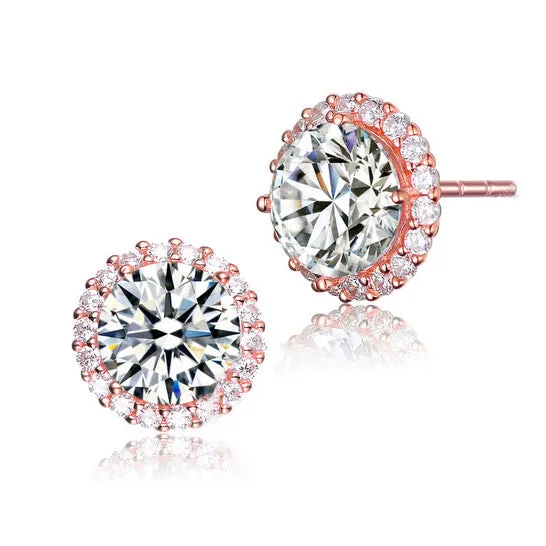 Earrings Original Megan Walford 925 Sterling Silver Rose Gold Plated Cubic Zirconia Stud Earrings JMS always Earrings Original Megan Walford 925 Sterling Silver Rose Gold Plated Cubic Zirconia Stud Earrings JMS always