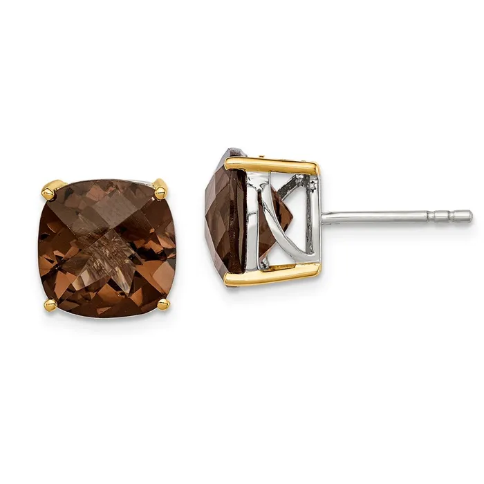 Earrings Sterling Silver u0026 14K Smoky Quartz Earrings Goldia