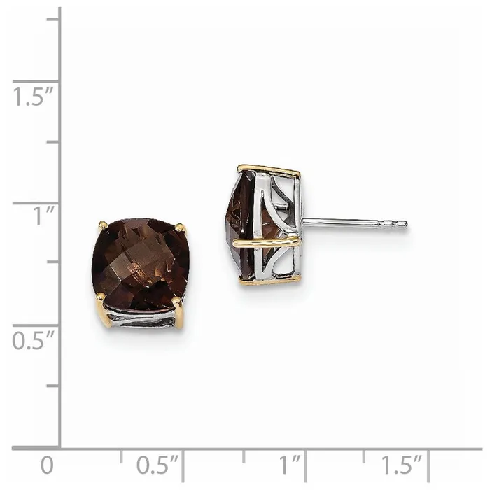 Earrings Sterling Silver u0026 14K Smoky Quartz Earrings Goldia