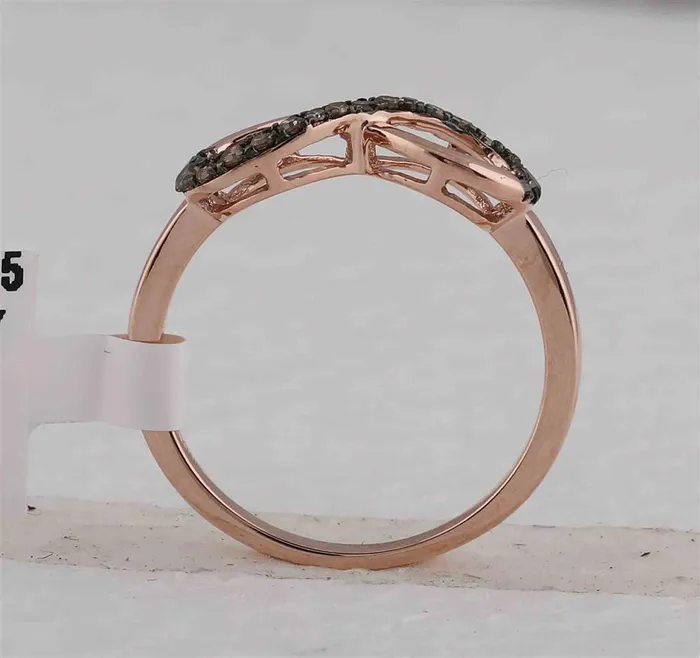 gndatlanta 10k Rose Gold Round Brown Diamond Infinity Ring 15 Cttw Rings