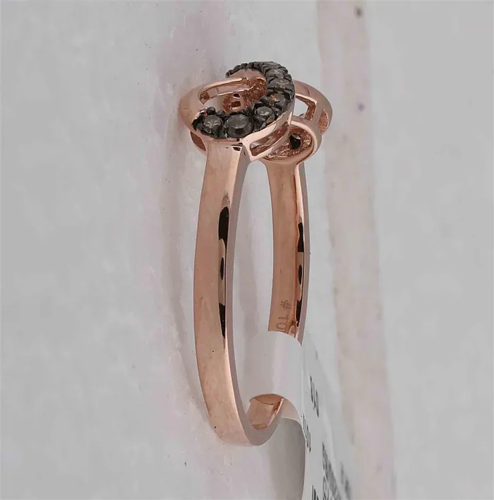 gndatlanta 10k Rose Gold Round Brown Diamond Infinity Ring 15 Cttw Rings